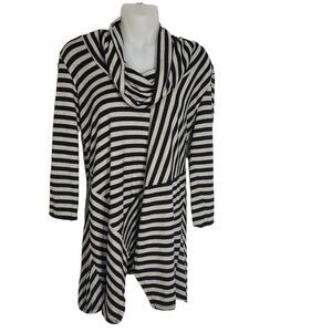 Workshop Republic Womens Top Small Black Gray Handkerchief Hem Cowl Neck